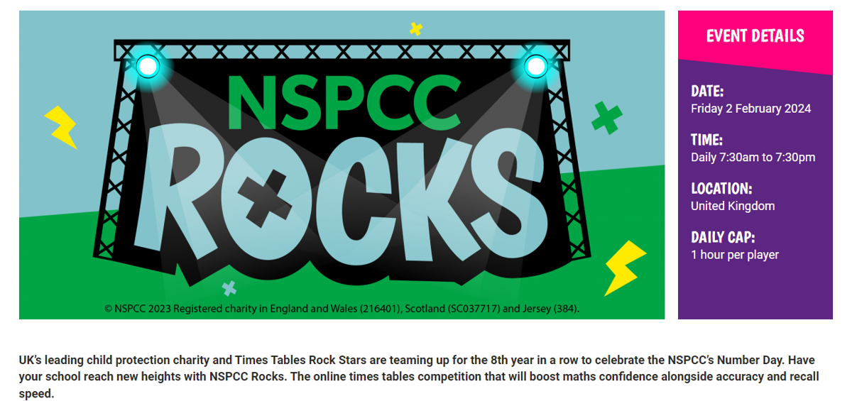 Image of NSPCC Rocks is back on Times Table Rock Stars!